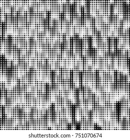 Spotted black and white grunge vector line background. Abstract halftone illustration background. Grunge grid polka dot background pattern