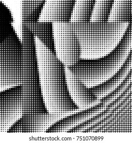 Spotted black and white grunge vector line background. Abstract halftone illustration background. Grunge grid polka dot background pattern