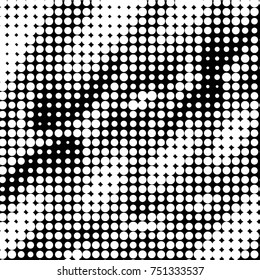 Spotted black and white grunge vector line background. Abstract halftone illustration background. Grunge grid polka dot background pattern
