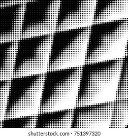 Spotted black and white grunge vector line background. Abstract halftone illustration background. Grunge grid polka dot background pattern