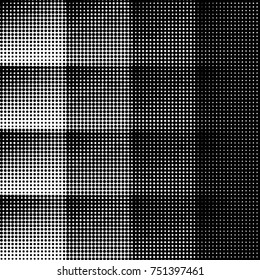 Spotted black and white grunge vector line background. Abstract halftone illustration background. Grunge grid polka dot background pattern