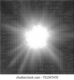 Spotted black and white grunge vector line background. Abstract halftone illustration background. Grunge grid polka dot background pattern