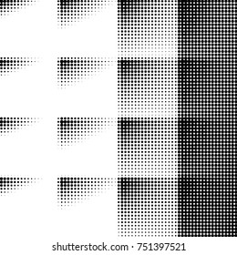Spotted black and white grunge vector line background. Abstract halftone illustration background. Grunge grid polka dot background pattern