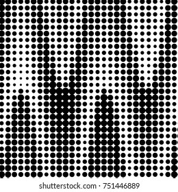 Spotted black and white grunge vector line background. Abstract halftone illustration background. Grunge grid polka dot background pattern