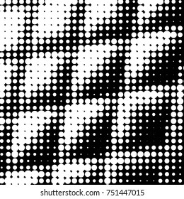 Spotted black and white grunge vector line background. Abstract halftone illustration background. Grunge grid polka dot background pattern