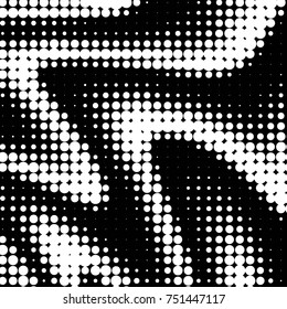 Spotted black and white grunge vector line background. Abstract halftone illustration background. Grunge grid polka dot background pattern