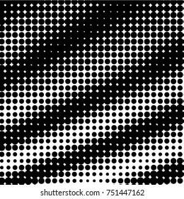 Spotted black and white grunge vector line background. Abstract halftone illustration background. Grunge grid polka dot background pattern