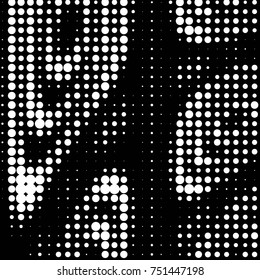 Spotted black and white grunge vector line background. Abstract halftone illustration background. Grunge grid polka dot background pattern
