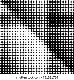 Spotted black and white grunge vector line background. Abstract halftone illustration background. Grunge grid polka dot background pattern