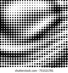 Spotted black and white grunge vector line background. Abstract halftone illustration background. Grunge grid polka dot background pattern