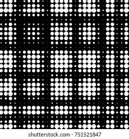Spotted black and white grunge vector line background. Abstract halftone illustration background. Grunge grid polka dot background pattern