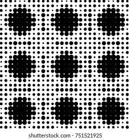 Spotted black and white grunge vector line background. Abstract halftone illustration background. Grunge grid polka dot background pattern