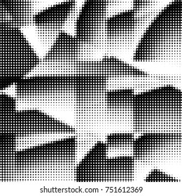 Spotted black and white grunge vector line background. Abstract halftone illustration background. Grunge grid polka dot background pattern