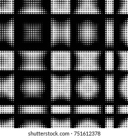 Spotted black and white grunge vector line background. Abstract halftone illustration background. Grunge grid polka dot background pattern