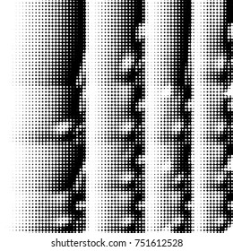 Spotted black and white grunge vector line background. Abstract halftone illustration background. Grunge grid polka dot background pattern