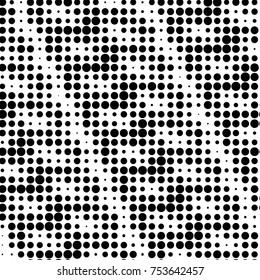 Spotted black and white grunge vector line background. Abstract halftone illustration background. Grunge grid polka dot background pattern
