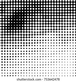 Spotted black and white grunge vector line background. Abstract halftone illustration background. Grunge grid polka dot background pattern
