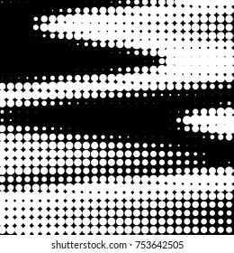 Spotted black and white grunge vector line background. Abstract halftone illustration background. Grunge grid polka dot background pattern
