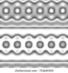 Spotted black and white grunge vector line background. Abstract halftone illustration background. Grunge grid polka dot background pattern
