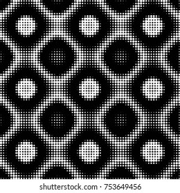 Spotted black and white grunge vector line background. Abstract halftone illustration background. Grunge grid polka dot background pattern
