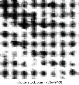 Spotted black and white grunge vector line background. Abstract halftone illustration background. Grunge grid polka dot background pattern
