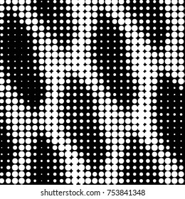 Spotted black and white grunge vector line background. Abstract halftone illustration background. Grunge grid polka dot background pattern
