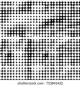Spotted black and white grunge vector line background. Abstract halftone illustration background. Grunge grid polka dot background pattern
