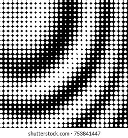 Spotted black and white grunge vector line background. Abstract halftone illustration background. Grunge grid polka dot background pattern
