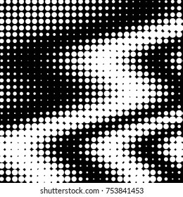 Spotted black and white grunge vector line background. Abstract halftone illustration background. Grunge grid polka dot background pattern
