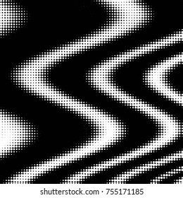 Spotted black and white grunge vector line background. Abstract halftone illustration background. Grunge grid polka dot background pattern