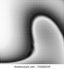 Spotted black and white grunge vector line background. Abstract halftone illustration background. Grunge grid polka dot background pattern