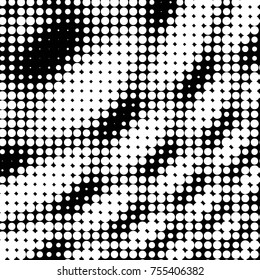 Spotted black and white grunge vector line background. Abstract halftone illustration background. Grunge grid polka dot background pattern