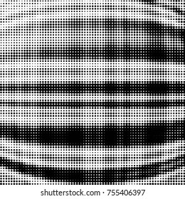 Spotted black and white grunge vector line background. Abstract halftone illustration background. Grunge grid polka dot background pattern