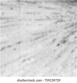 Spotted black and white grunge vector line background. Abstract halftone illustration background. Grunge grid polka dot background pattern
