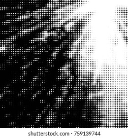 Spotted black and white grunge vector line background. Abstract halftone illustration background. Grunge grid polka dot background pattern