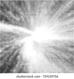 Spotted black and white grunge vector line background. Abstract halftone illustration background. Grunge grid polka dot background pattern