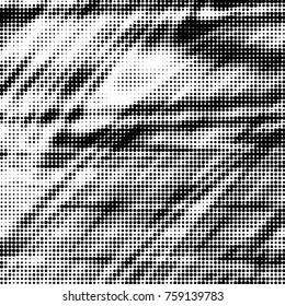 Spotted black and white grunge vector line background. Abstract halftone illustration background. Grunge grid polka dot background pattern