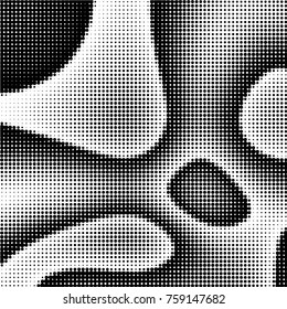 Spotted black and white grunge vector line background. Abstract halftone illustration background. Grunge grid polka dot background pattern