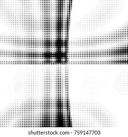 Spotted black and white grunge vector line background. Abstract halftone illustration background. Grunge grid polka dot background pattern