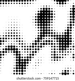 Spotted black and white grunge vector line background. Abstract halftone illustration background. Grunge grid polka dot background pattern