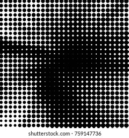 Spotted black and white grunge vector line background. Abstract halftone illustration background. Grunge grid polka dot background pattern