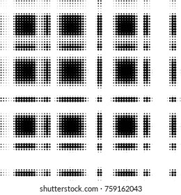 Spotted black and white grunge vector line background. Abstract halftone illustration background. Grunge grid polka dot background pattern