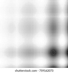 Spotted black and white grunge vector line background. Abstract halftone illustration background. Grunge grid polka dot background pattern