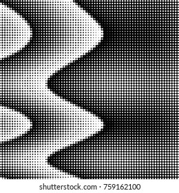Spotted black and white grunge vector line background. Abstract halftone illustration background. Grunge grid polka dot background pattern