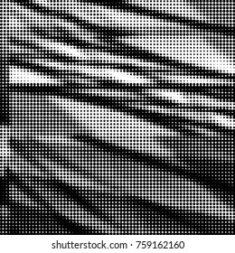 Spotted black and white grunge vector line background. Abstract halftone illustration background. Grunge grid polka dot background pattern