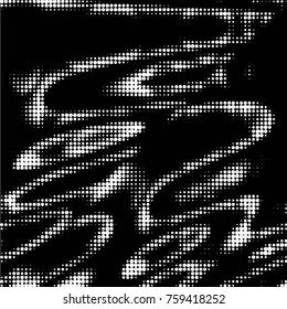 Spotted black and white grunge vector line background. Abstract halftone illustration background. Grunge grid polka dot background pattern