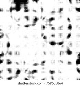 Spotted black and white grunge vector line background. Abstract halftone illustration background. Grunge grid polka dot background pattern