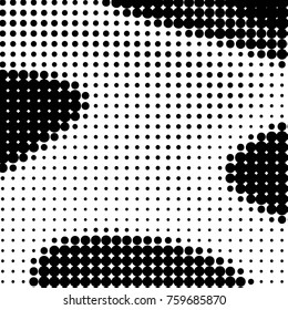 Spotted black and white grunge vector line background. Abstract halftone illustration background. Grunge grid polka dot background pattern