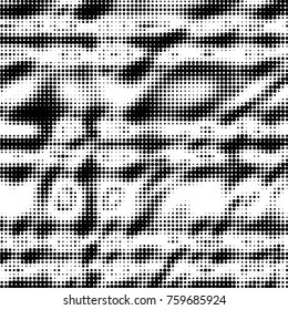 Spotted black and white grunge vector line background. Abstract halftone illustration background. Grunge grid polka dot background pattern