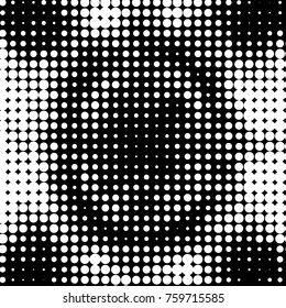 Spotted black and white grunge vector line background. Abstract halftone illustration background. Grunge grid polka dot background pattern